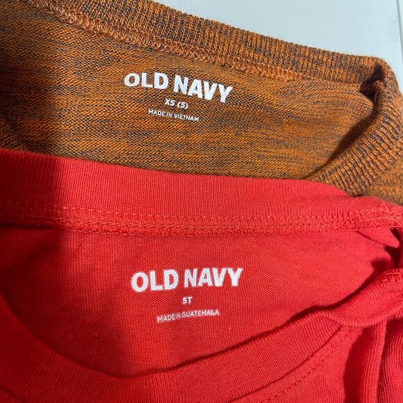 Old Navy Shirt Bundle Long Sleeve Brown Front Pocket Red Bear Size 5 - Picture 6 of 6